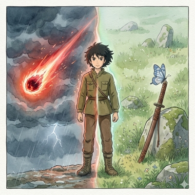 Meteor, Butterfly, Sword